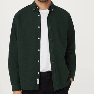 Frank & Oak Dark Green Button-Down Shirt